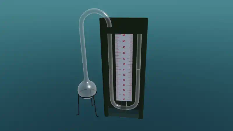 Pressure measurement based on the law of hydrostatics